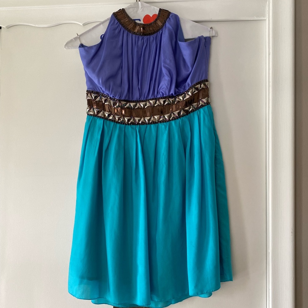 Forever 21 Teal and Purple Halter Dress